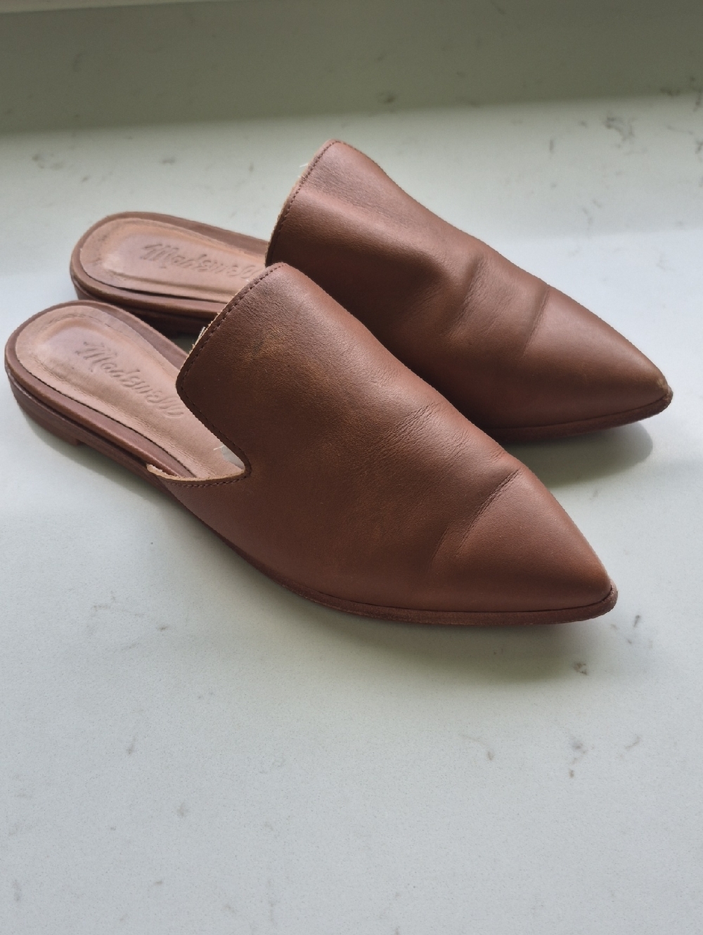 Madewell Gemma Women's Brown Pointed-Toe Leather Mules